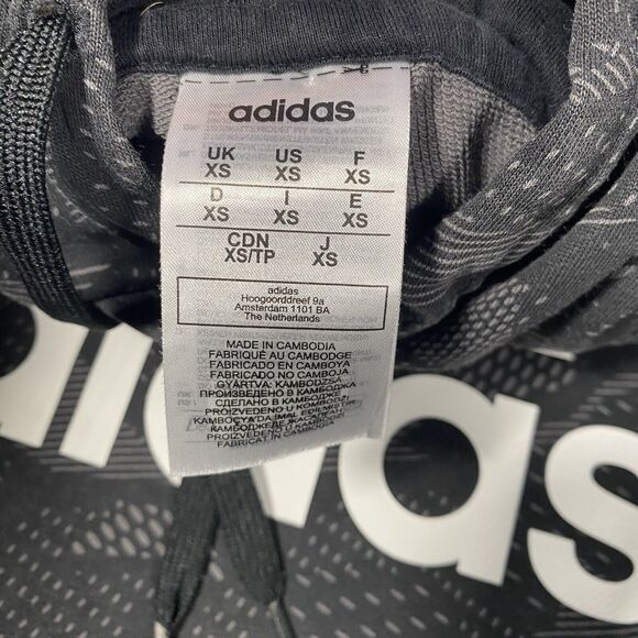 Adidas Essentials All Over Print Hoodie Men's Sz XS Lightweight Logo Spell Out - Picture 3 of 6